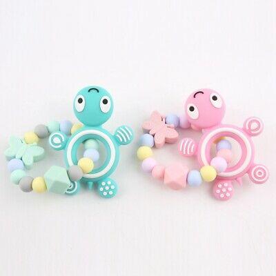 China Soft Toy Cute Tortoise Design Baby Silicone Teething Bracelet Teething Ring Bracelet for sale