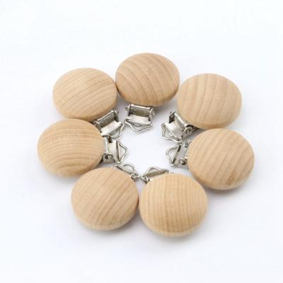 China BPA Free Beech Wood Baby Pacifier Clip Holder Soother Baby Pacifier Chain Dummy Manufacturing for sale