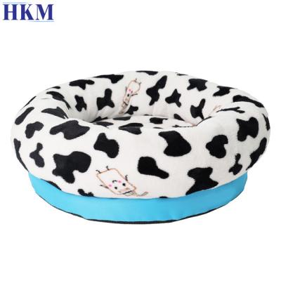 China Lovely Sustainable Circular Round Plush Customize Blue Luxury Soothing Cheap Cat Dog Sofa Nest for sale