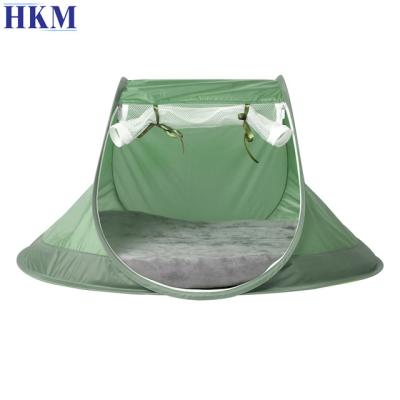 China Windproof Portable Oxford Travel Customize Foldable Tent Green Cat Thick Cushion With Cushion for sale