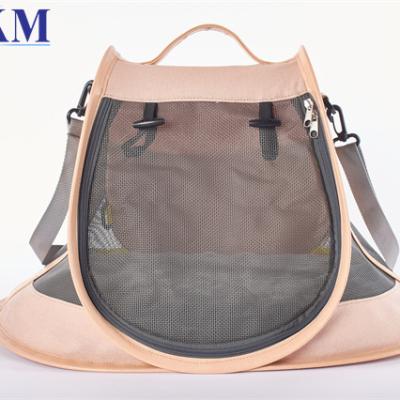 China Sustainable Comfortable Portable Cotton Customized Fashion Ventilation Pink Pet Travel Bag for sale