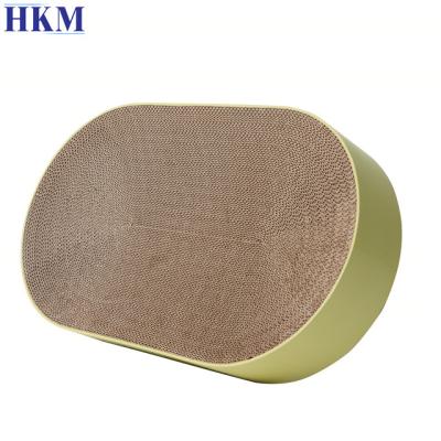 China Wholesale Field Shape Track Stocked Recyclable Cardboard Corrugated Paper To Customize Cat Scratching Pad Removable Furniture C Simons Cat for sale