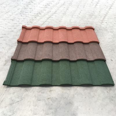 China Fireproof Lightweight Decorative Stone Coated Steel Roof Tile for sale