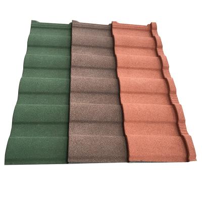 China Villa building material colorful stone coated steel roofing sheet 1340x420mm; for sale