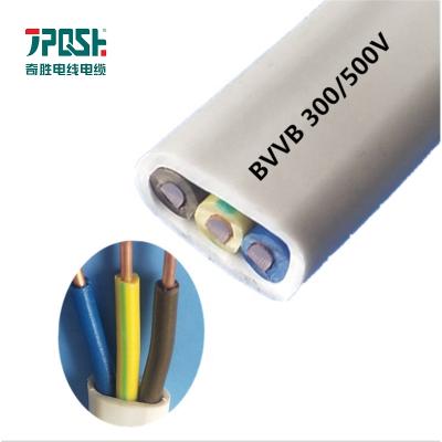 China Overhead Flat Electrical Wires with Flexible Copper Insulation and 2 or 3 Core PVC Jacket for House Turnout for sale