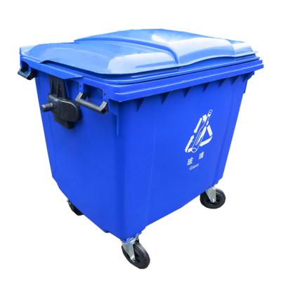 China Sustainable Large Size Outdoor Garage Trash Can Big Belly Recycle Garbage Bin Bin 660L 1100L for sale