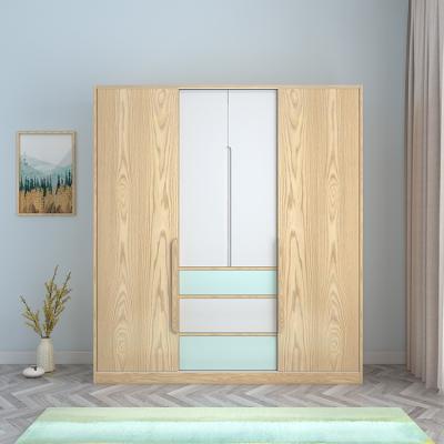 China Expandable 1.8m MDF Bedroom Furniture Minimalist Design Wooden Wardrobe Cabinet for sale