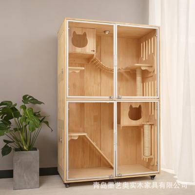 China Size Quality Multi-Layer Cat Climbing Frame Pet Nest Viable Mode Cat Cage House for sale