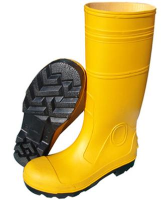 China Anti Impact Safety Rain Boots / Yellow Rubber Work Boots For Mechanical Construction for sale