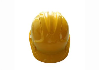 China ABS / HDPE Construction Safety Helmets , Construction Worker Hat Yellow Color for sale