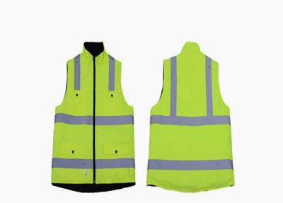 China Winter Safety Reflective Jacket , Fluorescent Safety Vest 200g Polar Fleece Material for sale