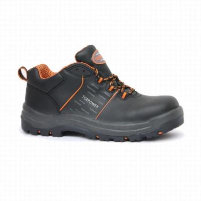 China Industrial Leather Mens Safety Work Shoes Mid Ankle Black / Customized Color for sale