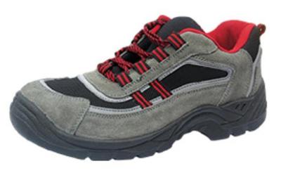 China Grey / Red Comfortable Steel Toe Work Shoes / Athletic Safety Toe Shoes Slip Resistant for sale