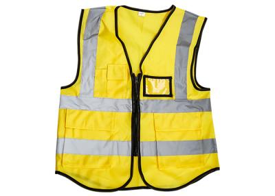 China Safety Protection Construction Worker Vest , Yellow Reflective Vest Size XS-5XL for sale