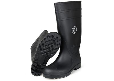 China Black Safety Rain Boots / Tall Rubber Work Boots For Industrial Breeding / Planting for sale