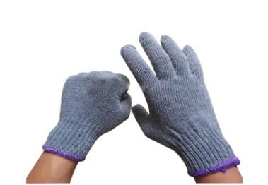 China Gray Color Safety Cotton Hand Gloves Construction Hand Gloves Wear Resistant for sale