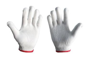 China Construction Work Protective Work Gloves Cotton Material White Nylon Knitted for sale