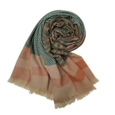 China Polyester knitted spring women scarf woolen warm scarves autumn and winter scarf made for couples unisex popular solid soft for sale