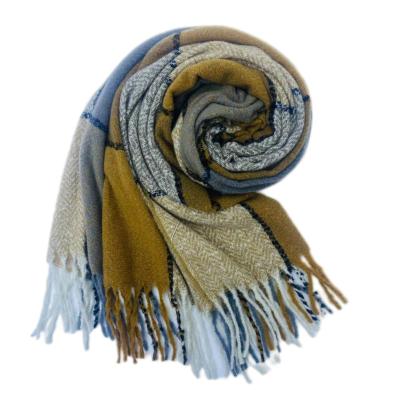 China Cotton Customized Wholesale Fashion High Quality Winter Warm Women Scarf Cashmere Wool Knit Women Scarf for sale