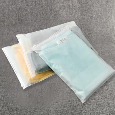 China Low MOQ Matte Black Zip Lock Recyclable PVC Custom Frosted Plastic Bags For Clothes Packaging for sale