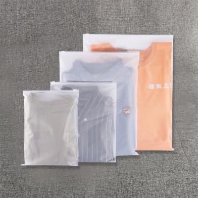 China Recyclable Hot Sale Custom Clothing Poly Bags Frosted Zipper Bags For Clothing for sale