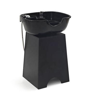 China Customized Plastic Leather Shampoo Basin Hair Washing Chair Bowl Luxury Synthetic Ceramic Shampoo Chair Basin Unit for sale