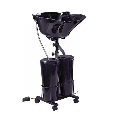 China Spa Equipment And Furniture Shampoo Chair Backwash Sink Metal Hair Durable Black Leather Steel Stainless for sale