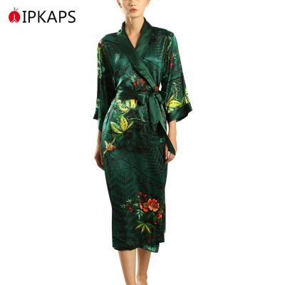 China Factory wholesale breathable lingerie satin floral bride and bridesmaid robe set for sale