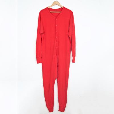 China Thermal Customized Solid Color Cotton Pajamas Set Men And Adult Unisex Onesie Pajamas With Butt Fin for sale