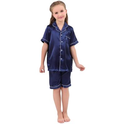 China QUICK DRY custom made empty satin kids pajamas sets sleepwear nightgowns design for sale