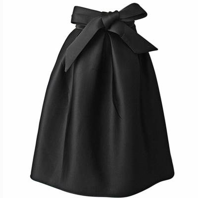 China Viable Hot Sale Women's Girl's Summer High Quality Waist Pleated Mid A Line Fashion Bowknot Skirt for sale