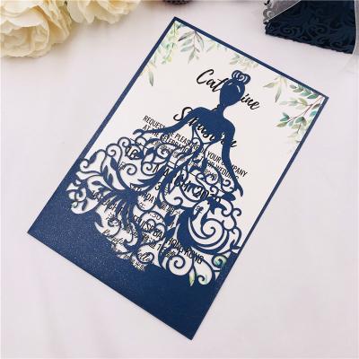 China Europe little girl totem laser engraved special greeting card holiday blessing invitation wedding business invitation card for sale