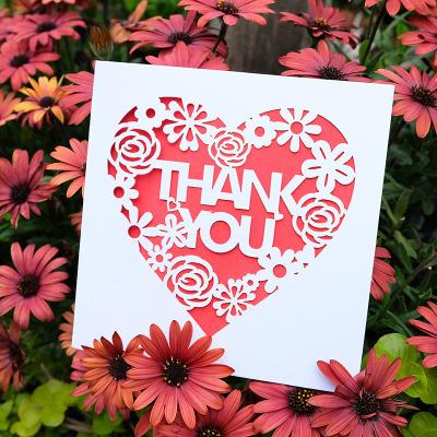 China Europe Laser Cut Thank You Valentine's Day Cards, Thank You Giving Day, Teacher's Day for sale