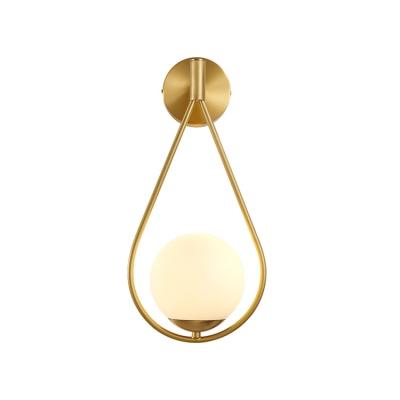 China Creative Nordic Modern Gold Indoor Glass Wall Lamp For Hotel Home Decor Living Room Backgroud Corridor Bedside Lighing for sale