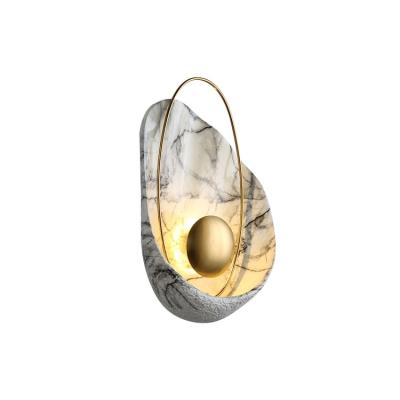 China Simple modern led shell wall lamp resin Nordic creative artistic wall lamp for hotel living room bedside stair lighting for sale