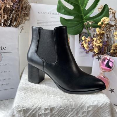 China Fashion Trend Hot Selling Sexy Women Plus Mid Cut Martin Boots Chunky Heel Pumps Chelsea Boots Formal Booties Size for sale