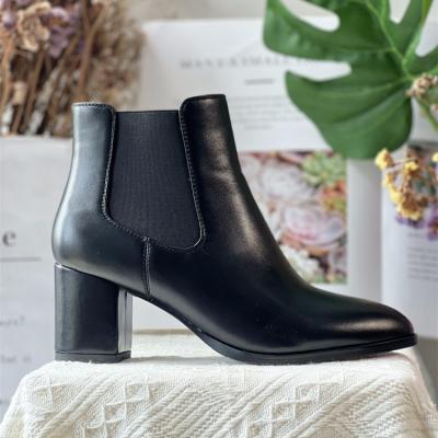 China Elegant Sexy Fashion Chelsea Boots Martin Pu Boots Chunky Shoemaker Heels Fashion Trend for sale