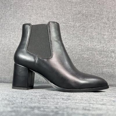 China Fashion Trend Dr. Martins Women Boots Clear Chunky Short Comfortable Heel Chelsea Boots Black for sale