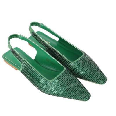 China Fashion Trend Style New Summer Sexy Flat Luxury Sandals With Hot Rhinestone Drill Slip On Ladies Flat Shoes for sale