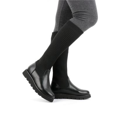 China BOBNINI round toe heel EVA flat outsole knee high sock knit tight sexy stretch Chelsea winter woman BOOTS LONG SHOES for sale