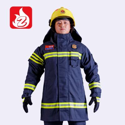 China Flame retardant Professional fire fighters fighting safety windbreaker style clothing fireman uniform command suit for sale