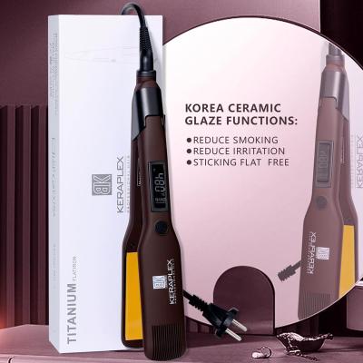 China Wholesale Custom Logo Hotel Private Label Professional 450 Degree Titanium Electric Nano Hair Straightener Digital Nano Flat Iron for sale