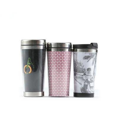 China Drinkware Wholesale Promotion 450ml Sparkle Stainless Steel Insert Double Walled Paper Tumbler With Lid for sale