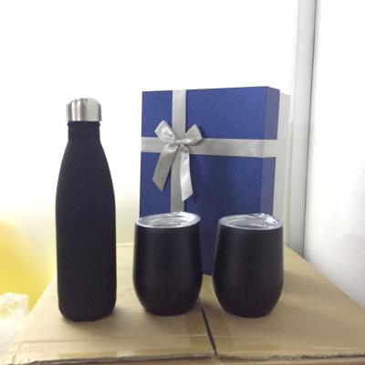 China Wholesale and custom wine 500ml and 2 wine 12oz 1 cola bottle stemless double walled insulated stemless set wholesale and custom made for sale