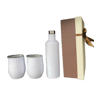 China 17oz 500ml 1pc bottle and 2pcs 12oz 350ml tumbler 304 stainless steel sublimation spirit wine viable empty package with lids for sale