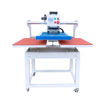 China Pneumatic Heat Transfer Machine 40*60 pneumatic double heating plate electric heat press transfer machine for sale