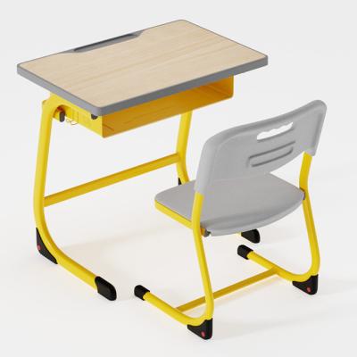 China Modern height adjustable  school desks and chairrs class room cheap high school teacher desk used for study for sale