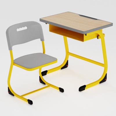 China Modern Kindergarten furniture students single table and chair children learn metal materials for sale