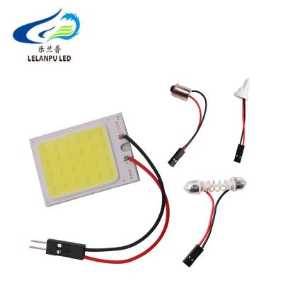 China Car Auto Interior Warning Reading Light Dome Light COB 18/16/24/36/48SMD With T10 Ba9s Festton 3 Connectors Led Panel Dome Light COB for sale