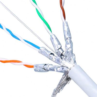 China 100% Pure Solid Bare Copper HV As 4PAIRS 23AWG 0.57 SFTP Cat 6 Shielded Cable for sale